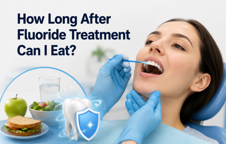 how long after fluoride treatment can I eat?