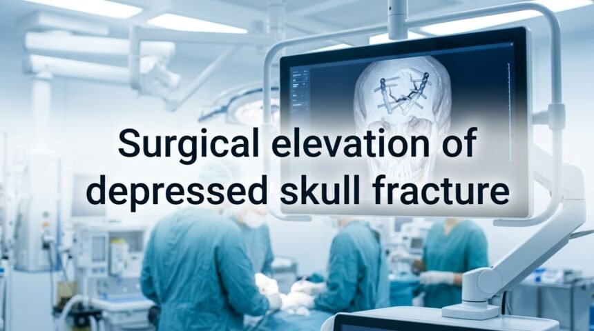 Surgical elevation of depressed skull fracture